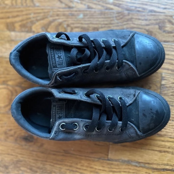 Converse ALL STARS Boys’ Black Canvas Shoes Size: 5 - Picture 3 of 8